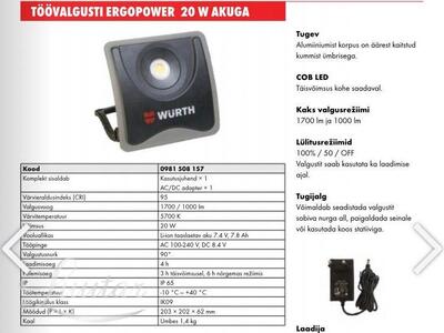 Töövalgusti Würth Ergopower 20W