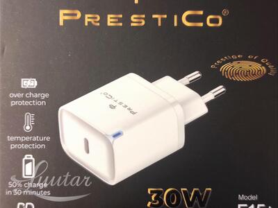 Laadija PRESTICO F15+ 1xUSB-C 30W PD white