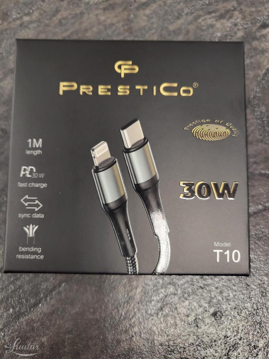 Juhe PRESTICO T10 USB Type-C - Lightning 30W PD Must