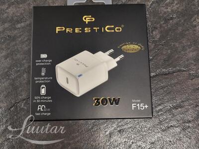 Laadija PRESTICO F15+1xUSB-C30W PD white