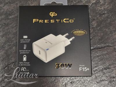 Laadija PRESTICO F15+1xUSB-C30W PD white