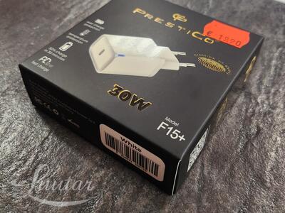 Laadija PRESTICO​ F15+​ 1xUSB​-​C​ 30W​ PD​ white