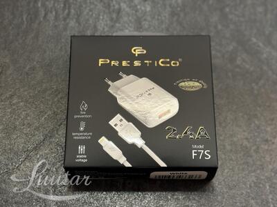 Laadija PRESTICO F7S 1xUSB + Juhe USB Lightning 2.4A