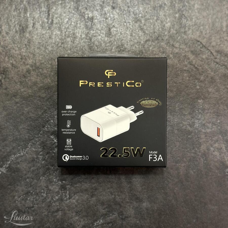 Laadija PRESTICO F3A 1xUSB 22​.​5W​ QC​ 3​.​0