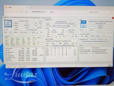 Lauaarvuti HP Z230 i7 16GB