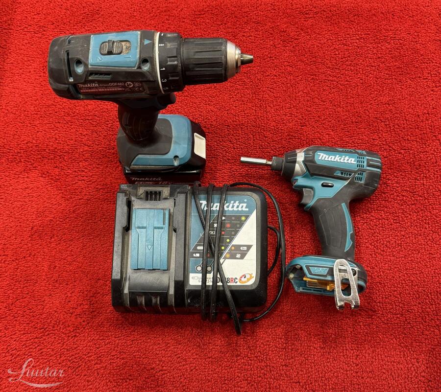 Makita: akutrell DDF482, akukruvikeeraja DTD152, laadija DC18RC + aku 18V 5.0Ah