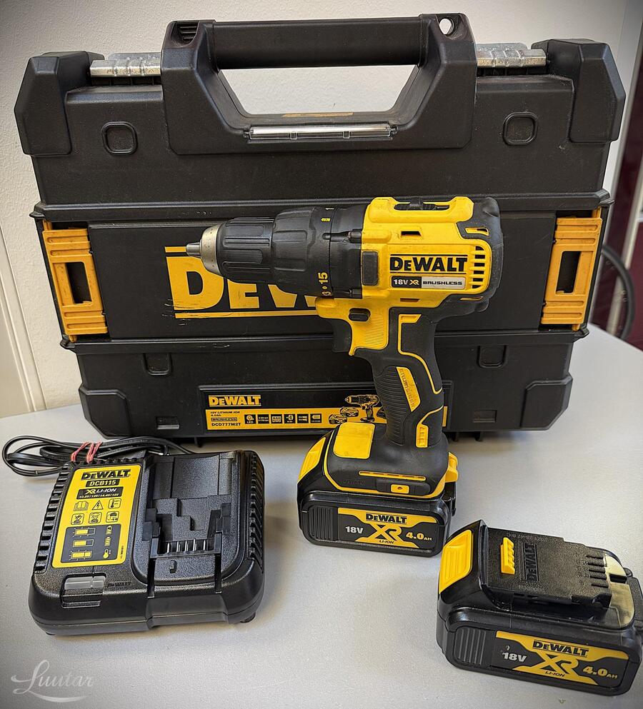 Akukruvikeeraja-trell koos 2 akuga Dewalt DCD777M2T-QW, 18 V, 4 Ah