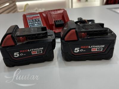 Komplekt 2x Milwaukee M18 5.0 + laadija M12-18FC