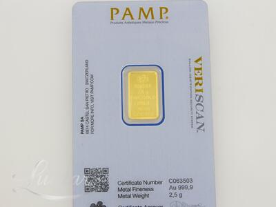 Kuldplaat 999* PAMP 2.5g Suisse Fine Gold 