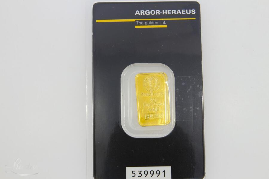 Kuldplaat 999* 5g Argor-Heraeus 